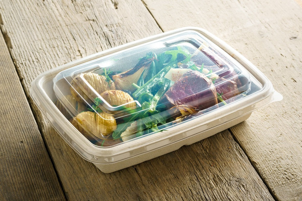 30oz Rectangular Bagasse Takeout Trays