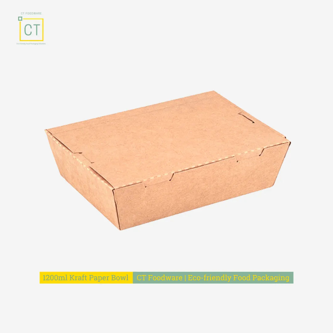 1200ml Kraft Lunch Box | CT Foodware | Singapore