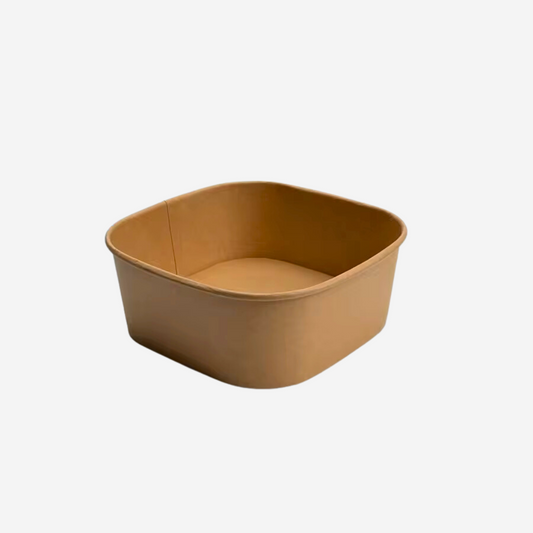1200ml Square Kraft Paper Bowl | CT Foodware | Eco-friendly Food Packaging