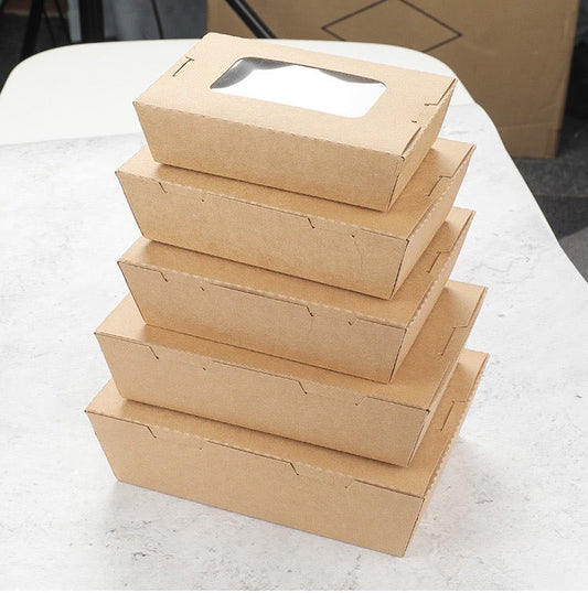 1600ml Kraft Lunch Box with Window