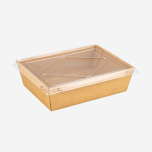 1600ml Rectangular Tray with Lid | CT Foodware | Eco-friendly Food Packaging