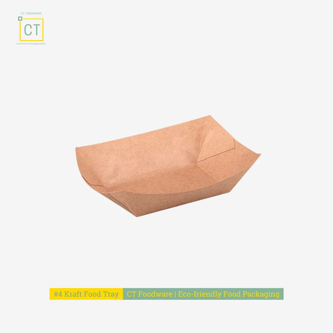 #4 Kraft Paper Food Tray | CT Foodware Eco-friendly Food Packaging | SG