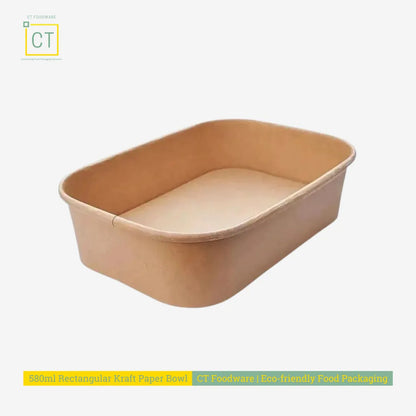 580ml rectangular Kraft paper bowl is the ultimate packaging option for all your food needs. Whether you are serving hot or cold meals, this eco-friendly bowl is perfect for any occasion and versatile for food delivery and takeout. This convenient packaging solution keeps your meals fresh, warm, and spill-free.