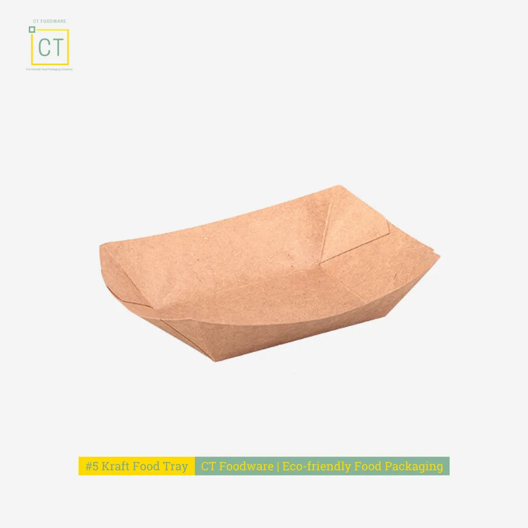 #5 Kraft Paper Food Tray | Eco-friendly Disposable Food Tray | CT Foodware