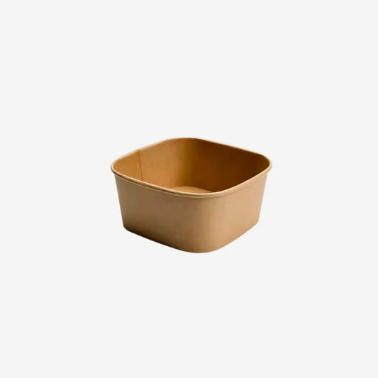 650ml Square Kraft Paper Bowl | CT Foodware - Singapore