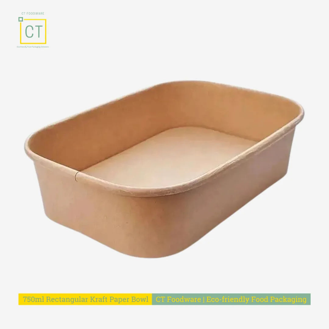 750ml Rectangular Kraft Paper Bowl | CT Foodware