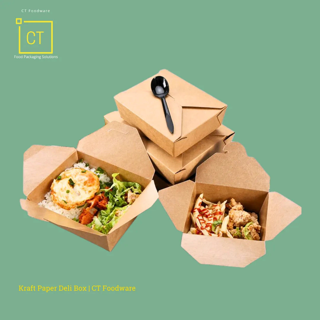 Kraft Paper Takeaway Box | CT Foodware - Singapore