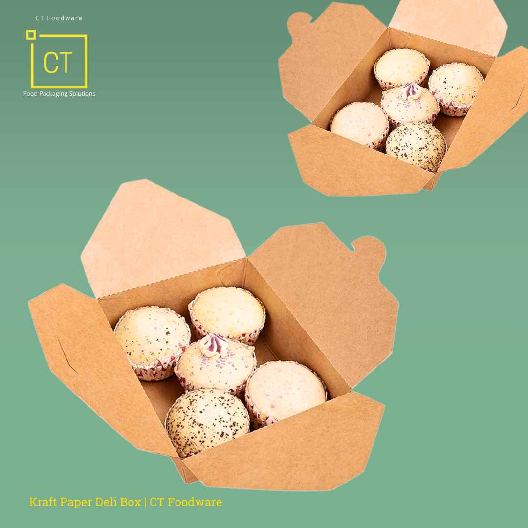 Takeaway Box #5 Kraft Paper Deli Box | CT Foodware | Food Packaging | Singapore, Tampines