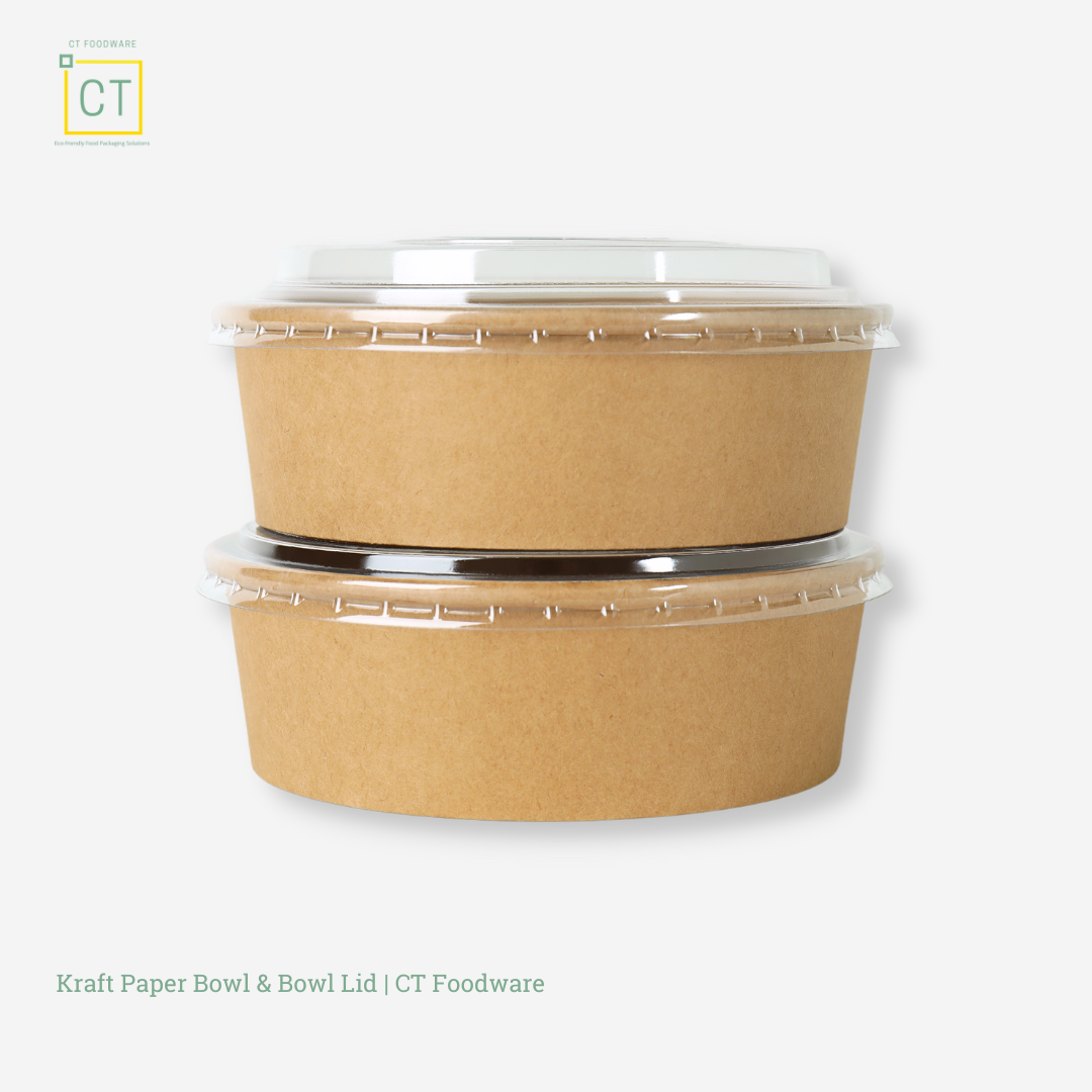 Kraft paper bowl w/ Bowl Lids / 500-1000ml