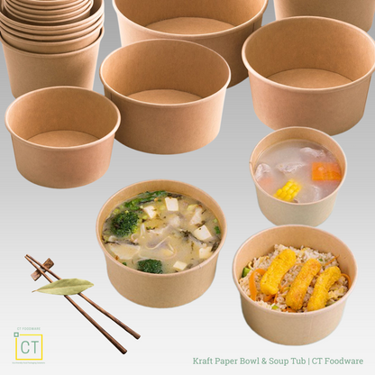 Our Kraft Paper Bowl is more than just a container – it's a statement of quality, style, and environmental responsibility. Elevate your food service with our Kraft Paper Bowl. 