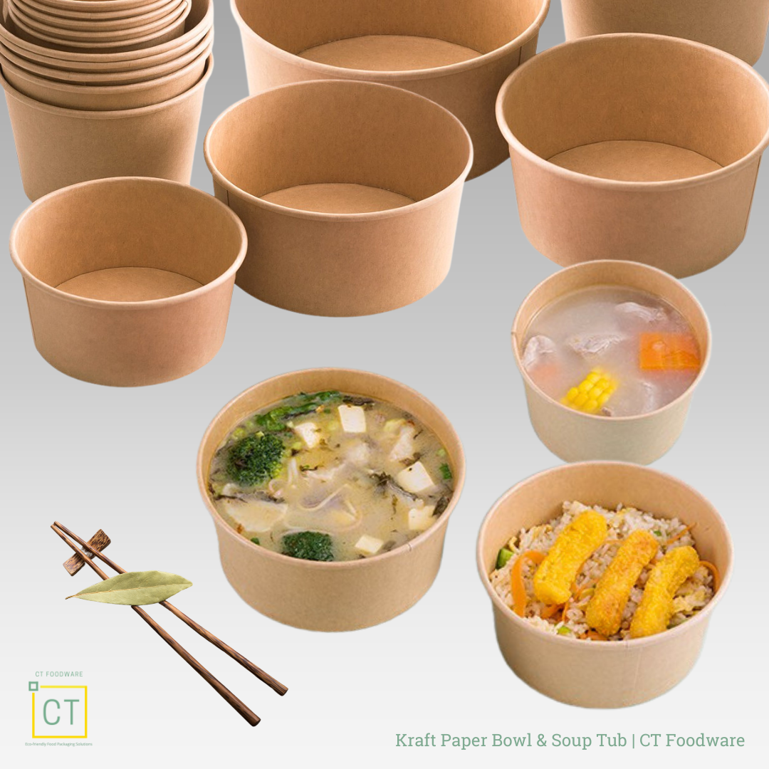 The 1000ml Kraft Paper Bowl offers a versatile solution for all your food service needs, suitable for both hot and cold meals. This Kraft Paper Bowl is the ideal choice for soup and pasta to salad and yogurt.