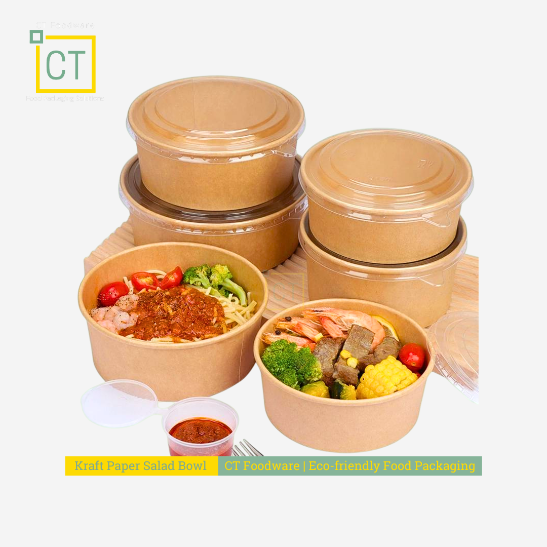 Kraft Paper Salad Bowl | CT Foodware | Singapore