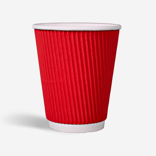 8oz Ripple Wall Paper Cup (Red) | CT Foodware