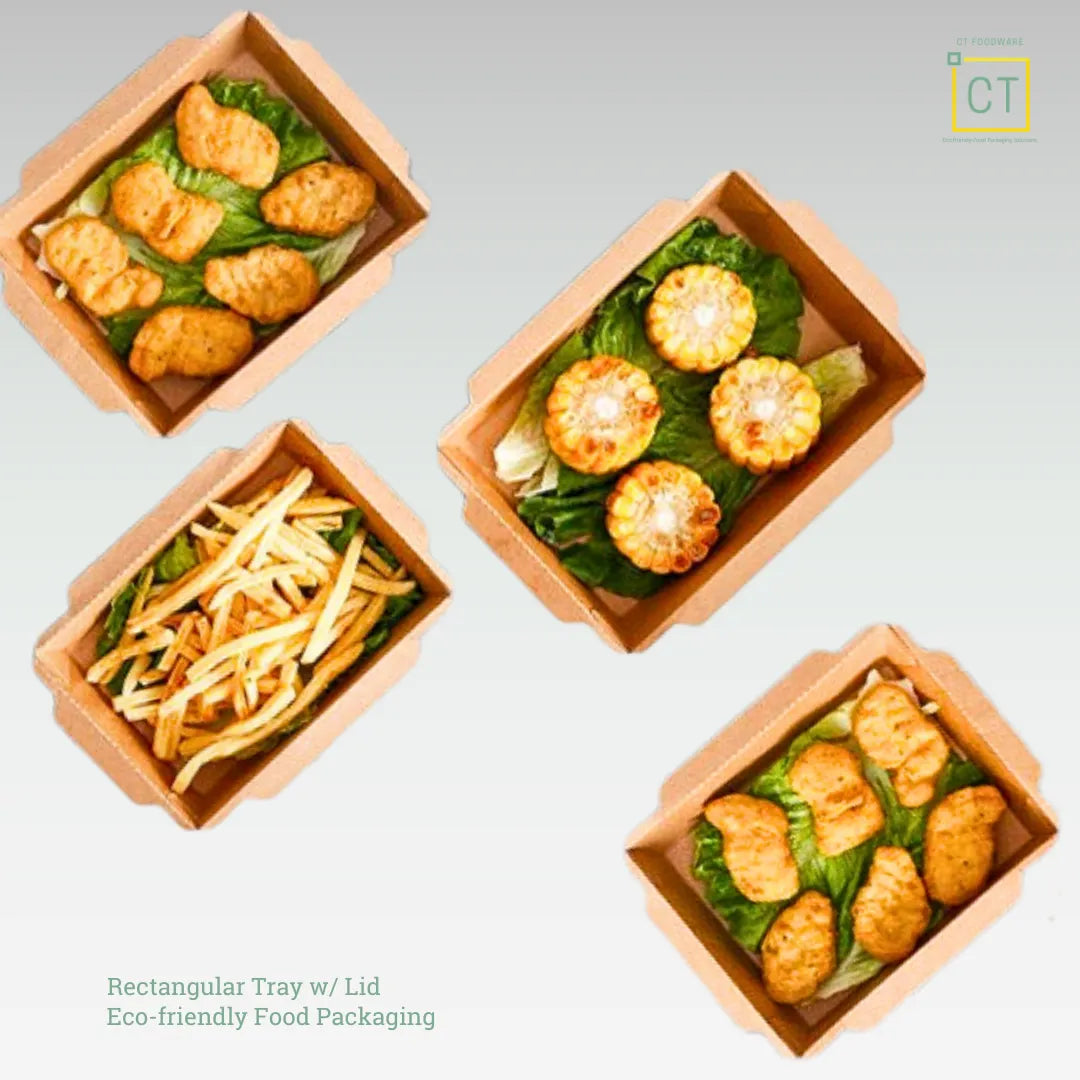 1600ml Rectangular Tray with Lid | CT Foodware | Food Packaging