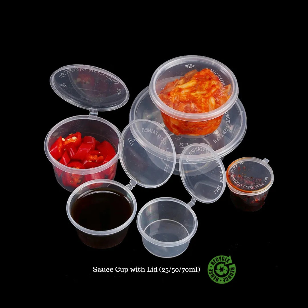 Sauce Cup with Hinged Lid - 25ml - CT Foodware