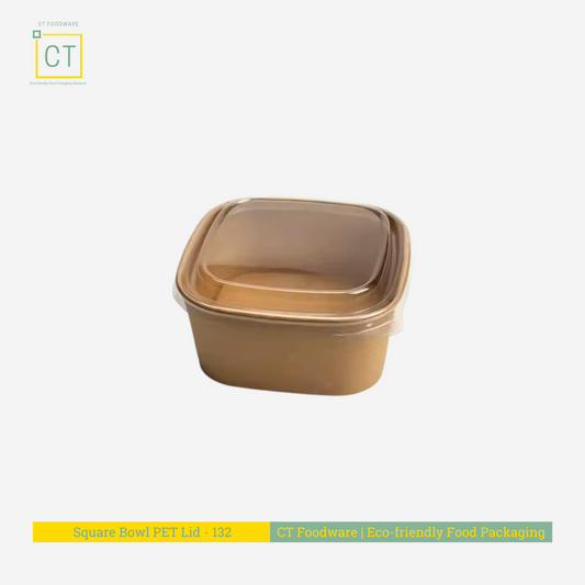 Square Bowl PET Lid - 132 | CT Foodware