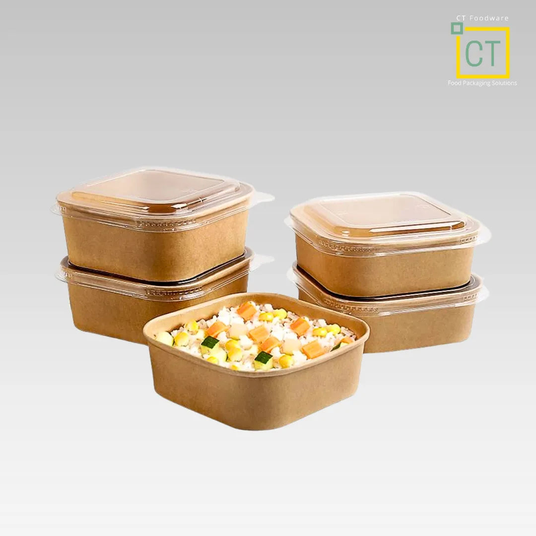 Square Bowl w PP Lid - 175 | CT Foodware